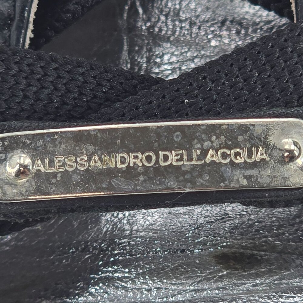 Alessandro Dell'Acqua Black Silver Metallic Fashion High-top Sneakers Mens 10.5 - Picture 13 of 14